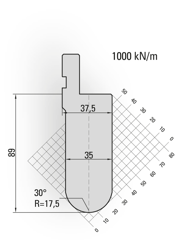 Artikelbild 30° Oberwerkzeug, R=17,5mm, H=89mm